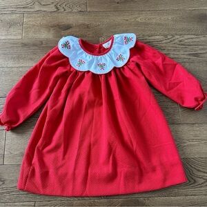 Mockingbird Candycanes Collar Dress 100% Cotton Sz 4